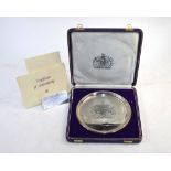 A limited edition silver 1972 Royal Silver Wedding commemorative plate, Historical Heirlooms Ltd,