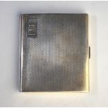 An engine-turned silver cigarette case, engraved with Edward VIII crowned cypher, the gilt