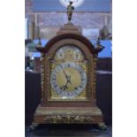 A continental architectural form oak eight-day two train table clock, circa 1910, the Winterhalder &