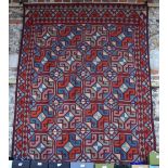 A very decorative old Laka Uzbek tribal kelim, Northern  Afghanistan, the four rows of multi-