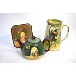 Three Royal Doulton Series Ware items - 'Under the Greenwood Tree' - water jug, 19 cm high and