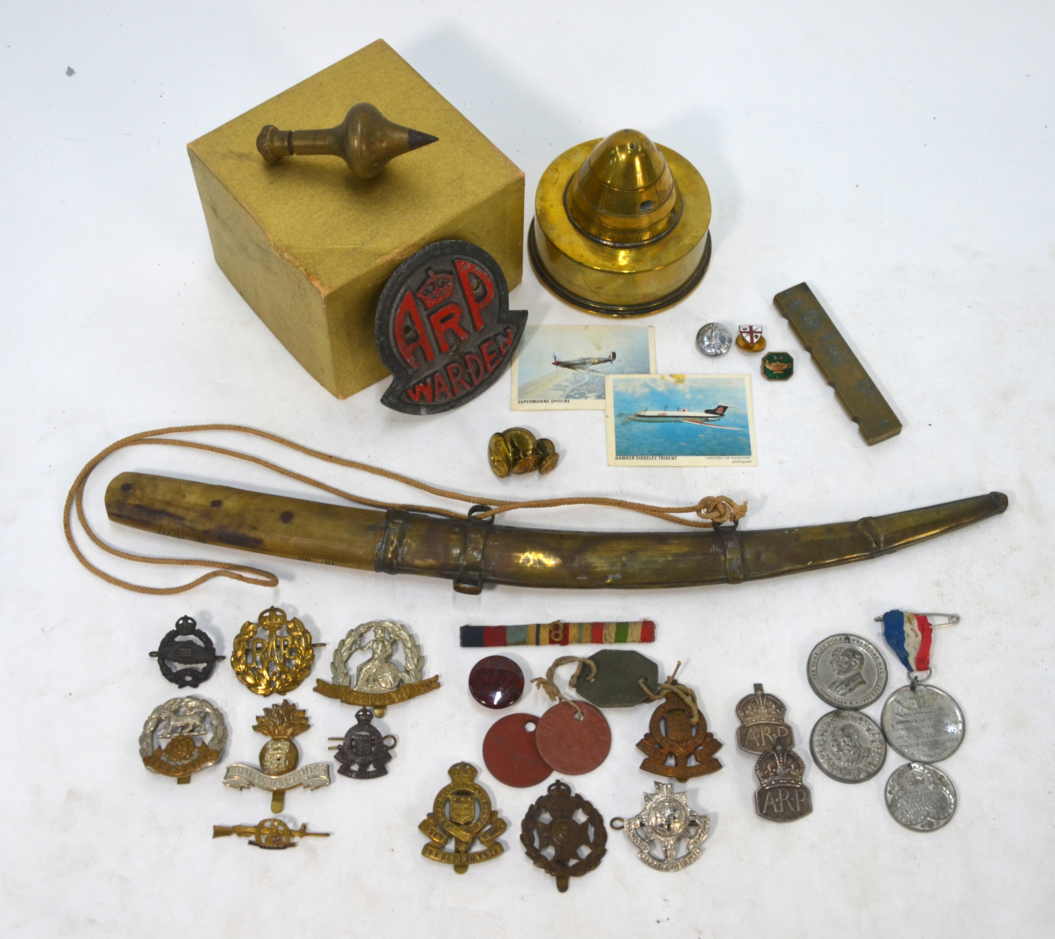 A quantity of British Army cap-badges, including The Norfolk Regt., Hampshire Rgt., Royal Dublin
