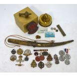 A quantity of British Army cap-badges, including The Norfolk Regt., Hampshire Rgt., Royal Dublin