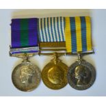 Three to T/22306952 Dvr. E. Hodgson R.A.S.C. - GSM (George VI) bar Malaya; UN Korea Medal; Korea