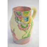 A Clarice Cliff Art Deco Isis vase decorated with the 'Rhodanthe' pattern in pastel colours, 16 cm