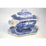 A Masons 'Vista' soup tureen, cover, stand and ladle