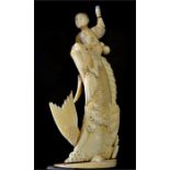 A Japanese ivory okimono of The Daoist Immortal and Warring States Scholar, Qin Gao (Japanese: