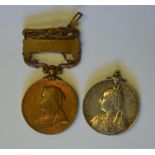 Queens South Africa medal to 458 Trp. A.C. Salmon S.A.C. (lacking suspender) to/with a Victorian