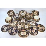 An extensive early 19th century good quality Staffordshire dessert service, mazarine blue ground,