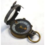 A WWI field compass, Verner's pattern VIII, engraved '1918 E Koehn, Geneve Suisse, No 113891', 5.5