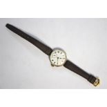 A WW1 period silver wristwatch with 17-jewel Swiss movement, London Import 1914