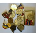 A 1939-45 War Medal, in OHMS box to W. Hodgson to/with an assorted collection of commemorative