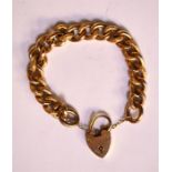 AMENDED ESTIMATE A yellow metal curb bracelet with textured links, with safety chain attached,