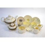 A collection of Belleek including a Third Period 'Celtic Ring' pattern teapot and covered sugar