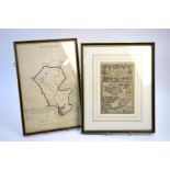 A framed antique map engraving of 'The Smaller Islands in the British Ocean', after the Morden