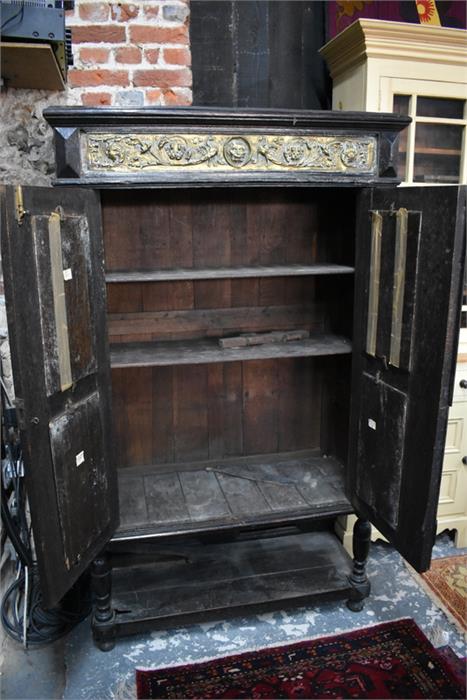 A late 17th/18th century and later jointed cabinet mounted with classical Bacchanalian style brass - Image 4 of 11