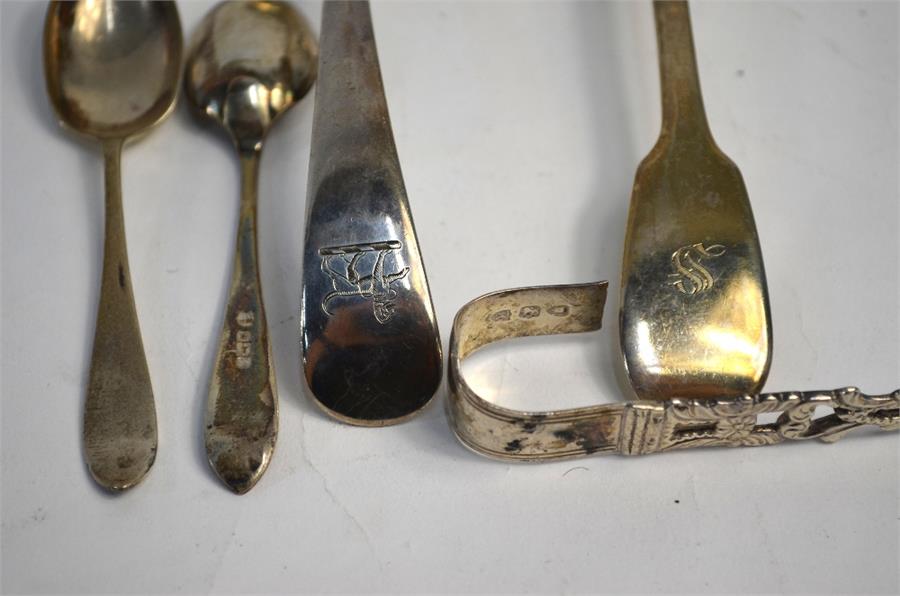 Two silver sauce ladles, various spoons, etc., 7.3 oz - Image 2 of 2