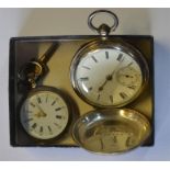 A Victorian silver hunt pocket watch with key-wind lever movement no.43528 by G. J. Powell of