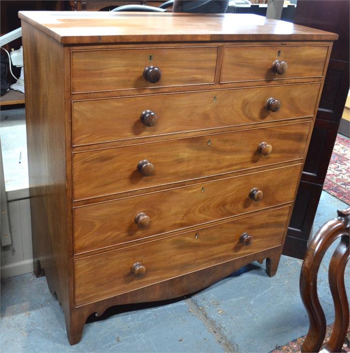 A Victorian mahogany chest of two short over four long graduated drawers, with all-round cock-beaded - Image 2 of 4