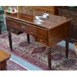 A 19th continental rosewood campaign desk, the top sliding to reveal a hinged front secretaire