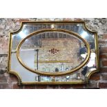 A 19th century giltwood and composite framed mirror with part distressed plate, 91 x 65 cm