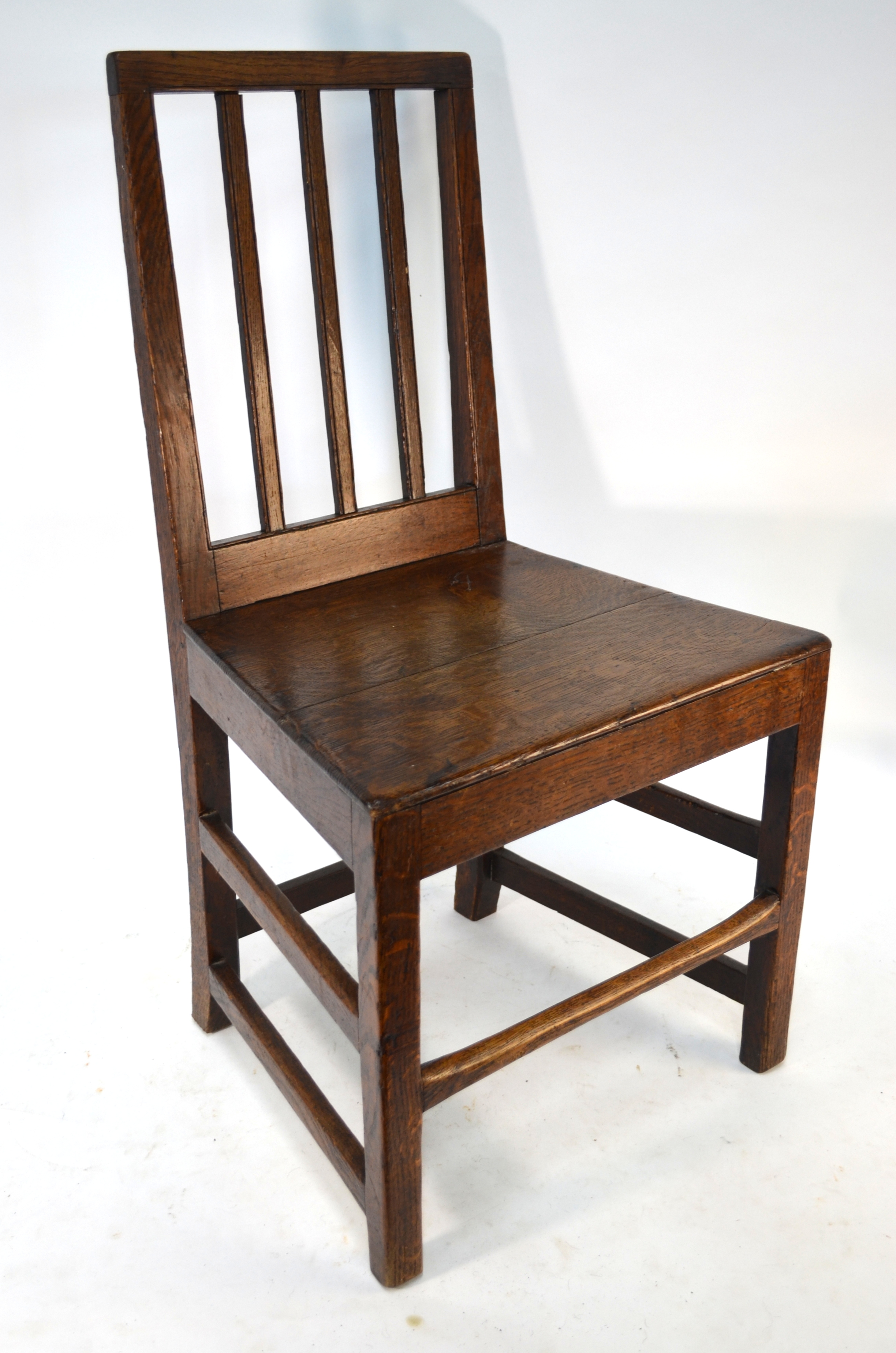 A set of six 18th/19th century oak country side chairs with plank seats (6) - Image 2 of 2