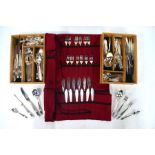 A set of Elkington Plate flatware and cutlery for twelve settings comprising 12 x grapefruit spoons,