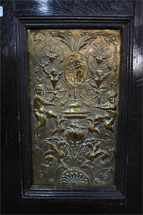 A late 17th/18th century and later jointed cabinet mounted with classical Bacchanalian style brass - Image 8 of 11