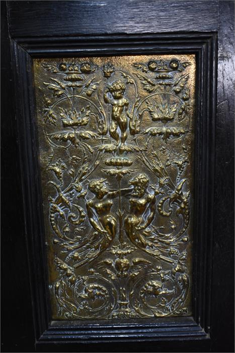 A late 17th/18th century and later jointed cabinet mounted with classical Bacchanalian style brass - Image 9 of 11