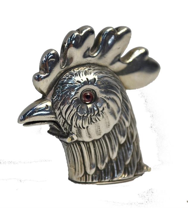 David A. Bowles: A novelty silver vesta case in the form of a hen's head, London 1997, 5 cm - Image 2 of 2