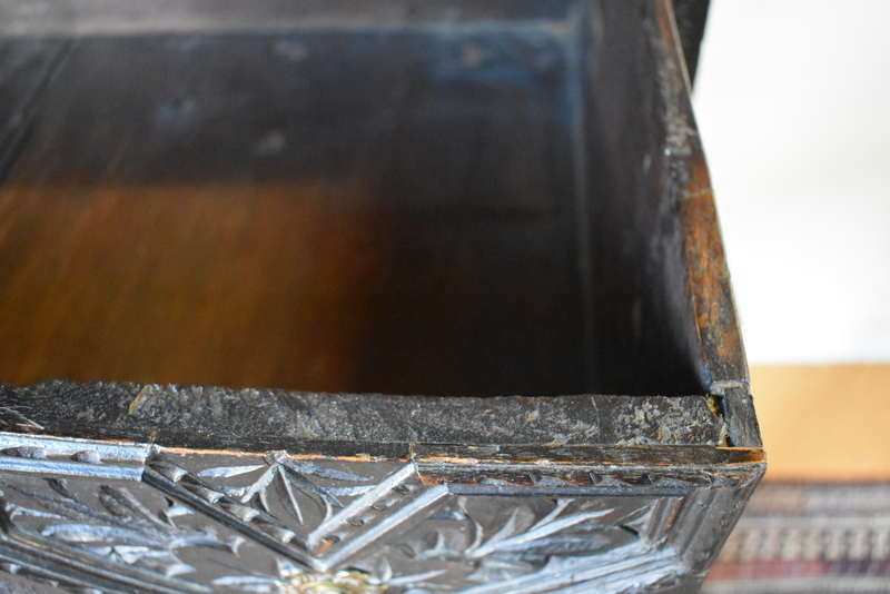 An antique carved oak chest on stand in the 17th century style, having four long irregular drawers - Image 10 of 14