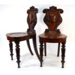 A pair of William IV mahogany moulded shield back hall chairs (2)No castors No evidence of worm,