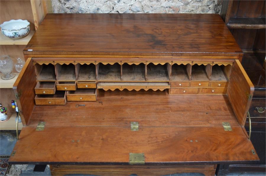 A George IV mahogany secretaire chest with well fitted interior over three long graduated drawers - Image 2 of 3