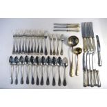 An Austro-Hungarian 800 grade part set of flatware, comprising; eleven each table spoons and