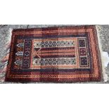 An old Afghan Baluch prayer rug, Sistan, circa 1920,  130 x 82 cm [351]