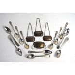 A set of six George III silver bright-cut teaspoons, John Pritchard, London 1794, to/w a set of