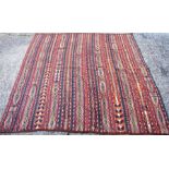 An old Uzbek Gajeri flatweave carpet, circa 1950, 237 x 242 cm [285]