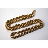 A 9ct yellow gold double rope chain, approx 30g