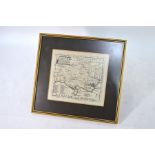 A 19th century map engraving of Dorset by Eman Bowen, 19 x 20 cm