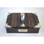 An Edwardian silver-mounted coromandel cigar box with silver lining, the mounts by Mappin & Webb,