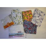 A box of vintage clothing to include; three 1970s Lisa-Jane shirts, one printed with Art Deco