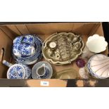 Quantity of Noritake 'Howo' blue & white tea wares and a small quantity of silver plate