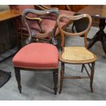 A regency rosewood side chair to/w Victorian cane seated side chair (2)