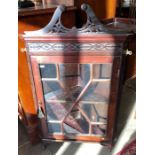 Mahogany astragal glazed corner cupboard