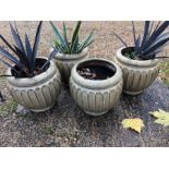 A set of four glazed ceramic planters (4)
