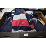 A collection of new gentlemen's clothing to include; Crew rugby shirts, Joules hoodie, Crew jeans,