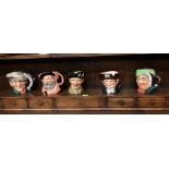 Five large Royal Doulton character jugs (5)