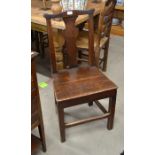 Three matching stained oak provincial side chairs