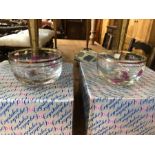 A set of twelve floral decorated glass bowls by John Jenkins, Crystalex (12)