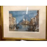 A pair of prints of Venetian views after Turner - The Rialto Bridge and The Grand Canal with the